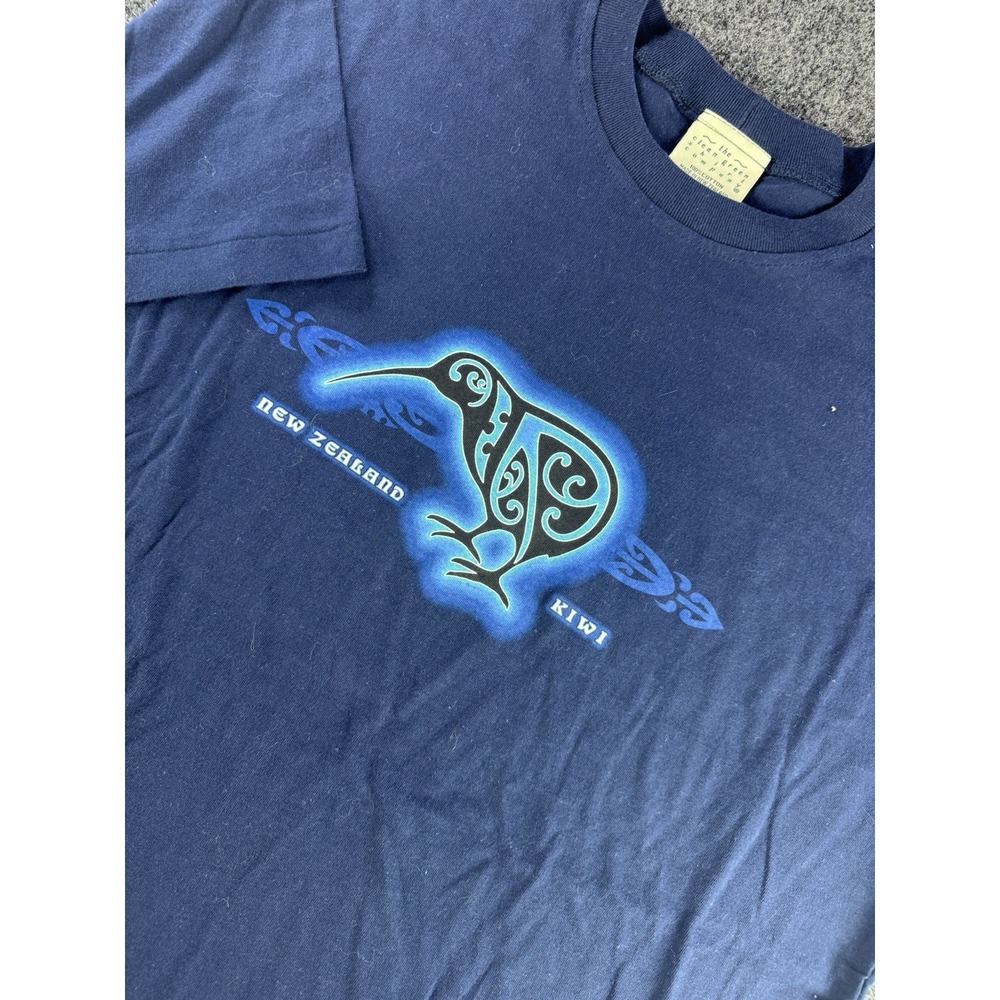 VTG New Zealand Kiwi T Shirt Clean Green Shirt Co Navy Graphic Tee XL